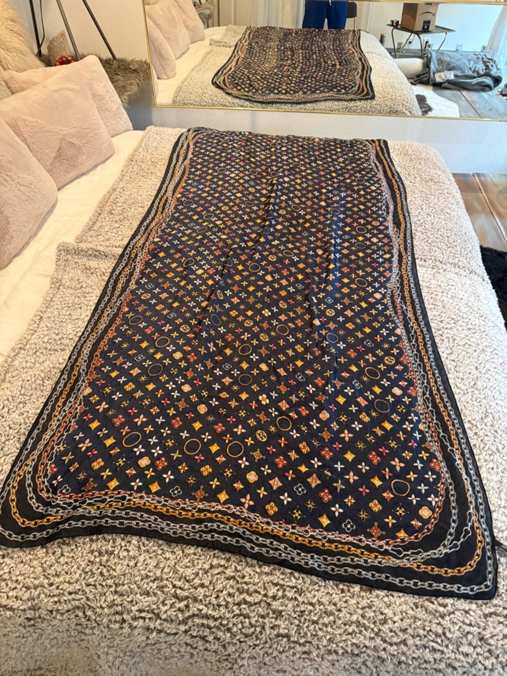 Jeweled Luxury Patterned Extra large Scarf
